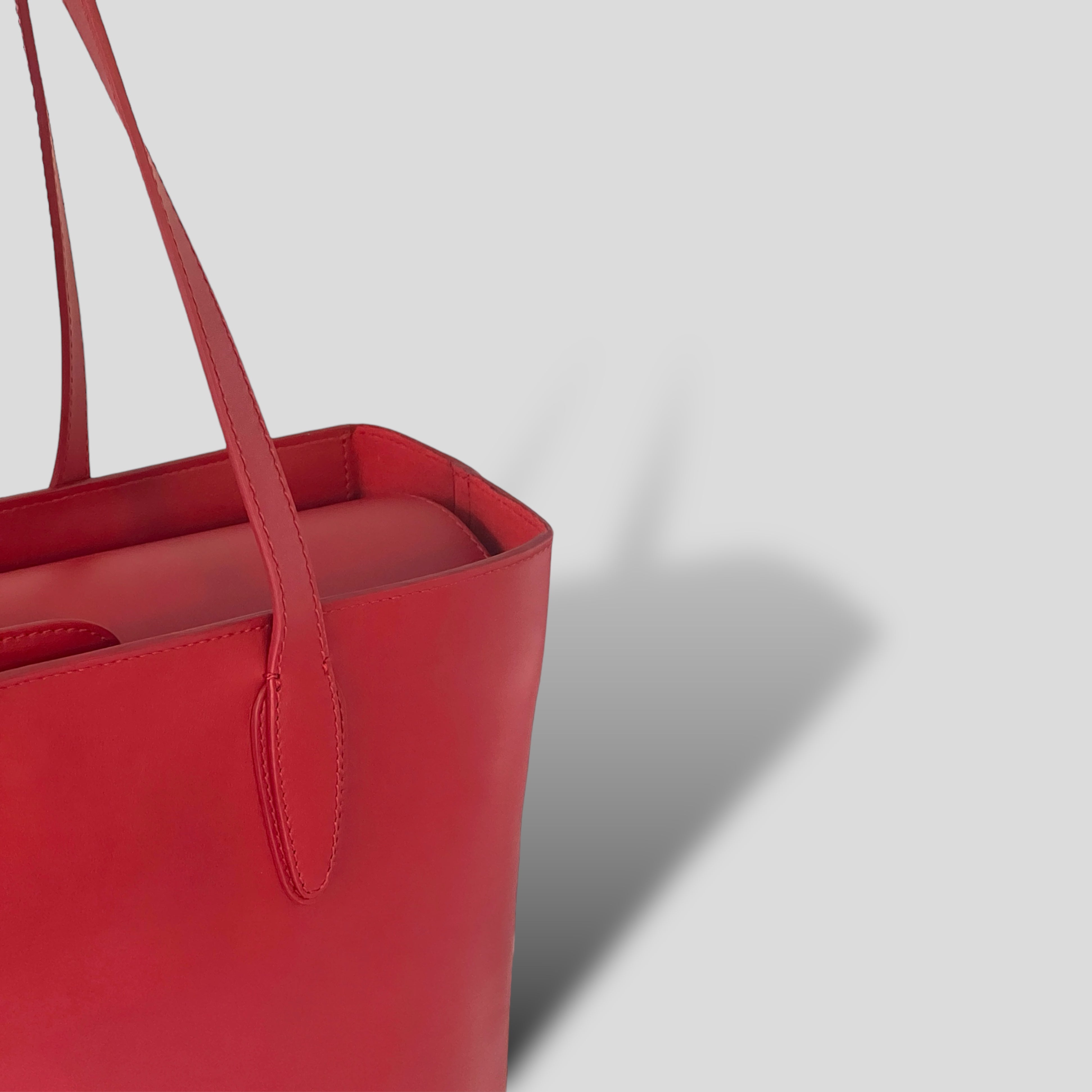 Zara red 2024 tote bag